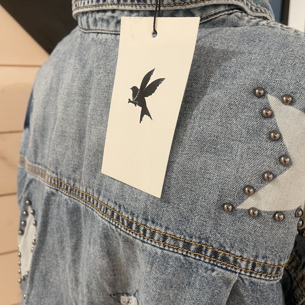 One Teaspoon x Free People Everyday Blue Classic Star Shirt NWT Size XS - Picture 9 of 10